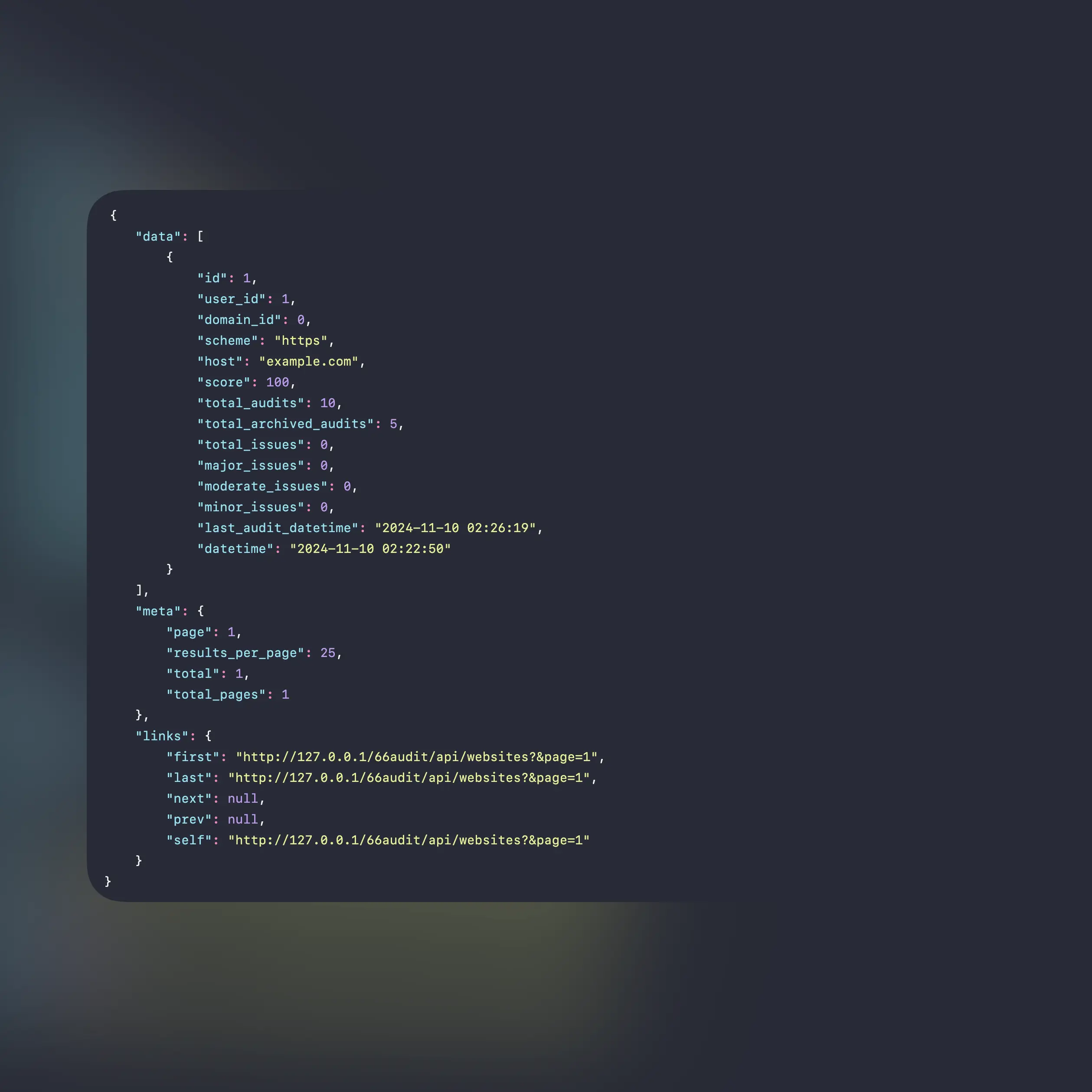 Captura de tela do recurso de endpoints da API do aplicativo